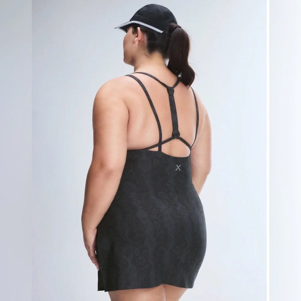 Savage X Fenty Dusky Grey Boa Baddie Print Sporty Dress with Shorts - Picture 3 of 9